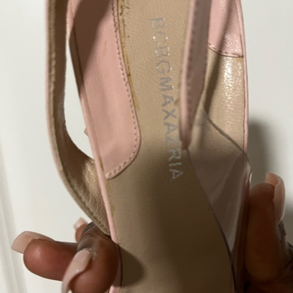 BCbG Maxazria light pink heel sandals leather upper - Picture 3 of 9
